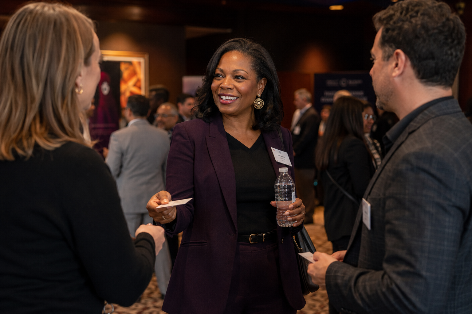 Professional at a chamber mixer